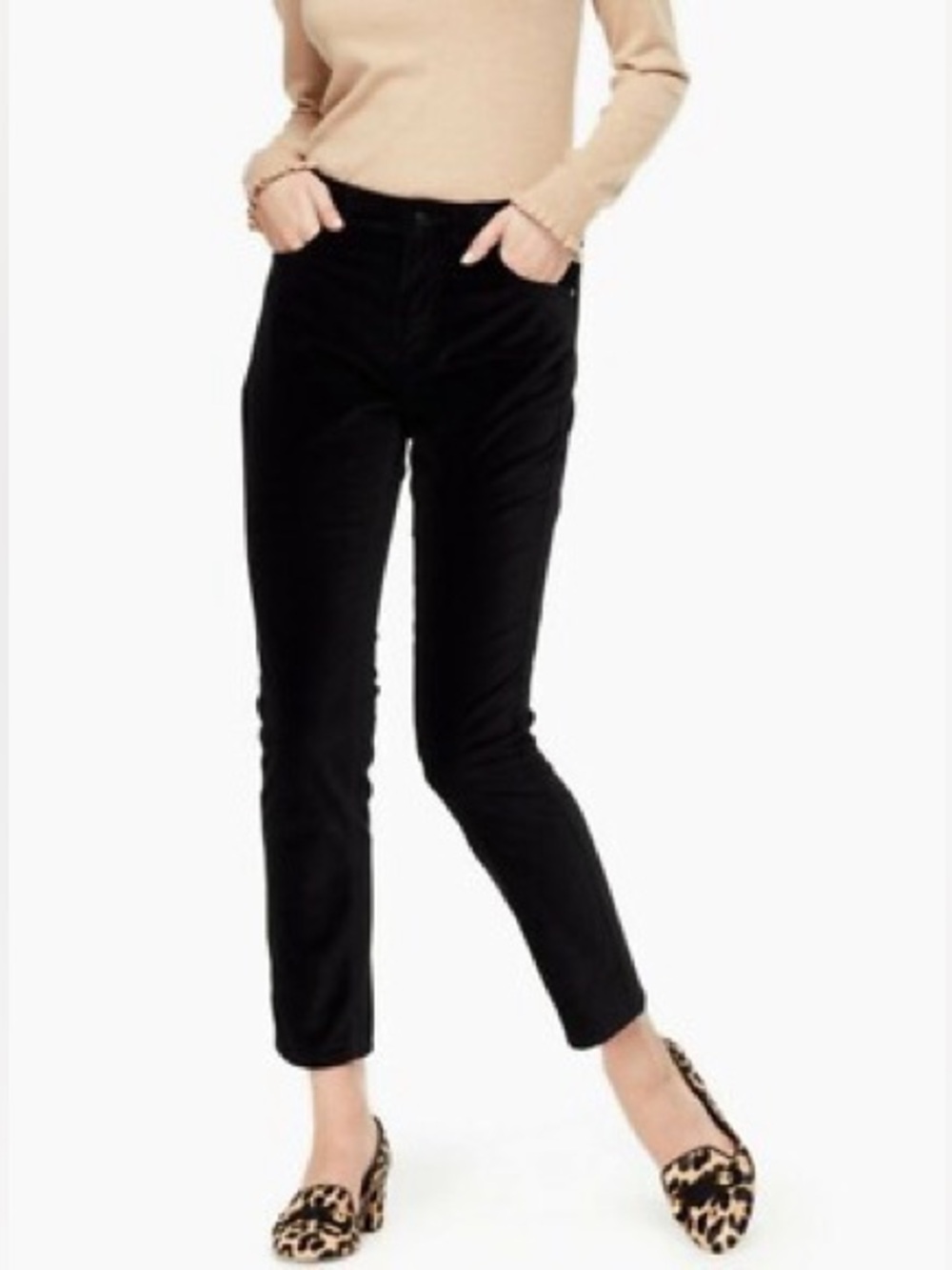 kate spade Black Velvet Straight-Leg Pants 30
